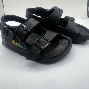 Birkis Aruba Black Sandles Toddler Sz 24 (7)
